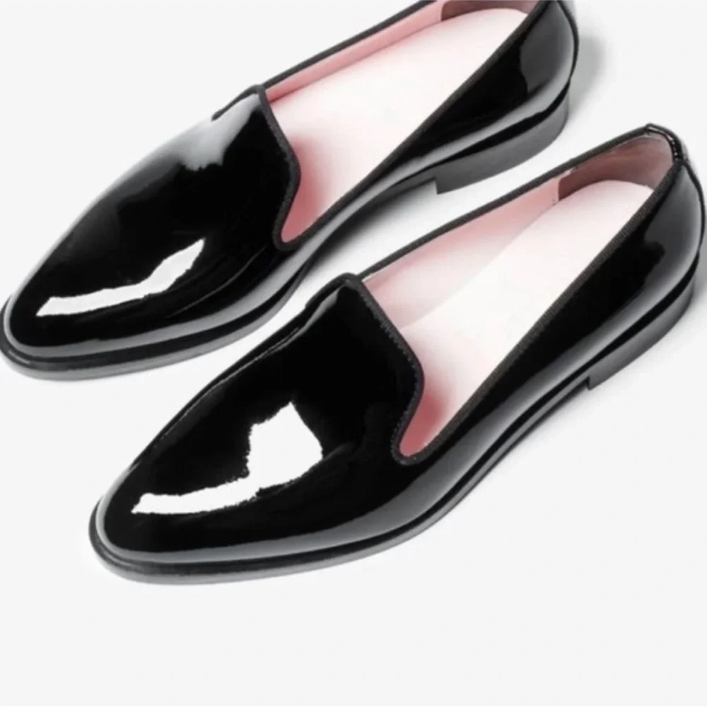 Everlane E2 patent leather smoking loafer